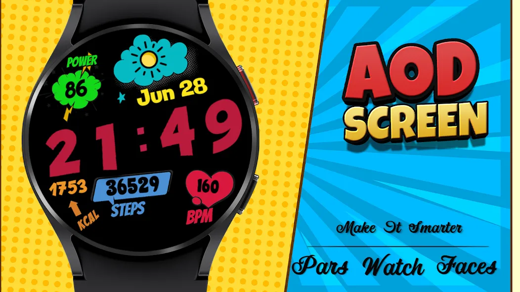 Comic Wooo Digital Watch Face screenshot 8