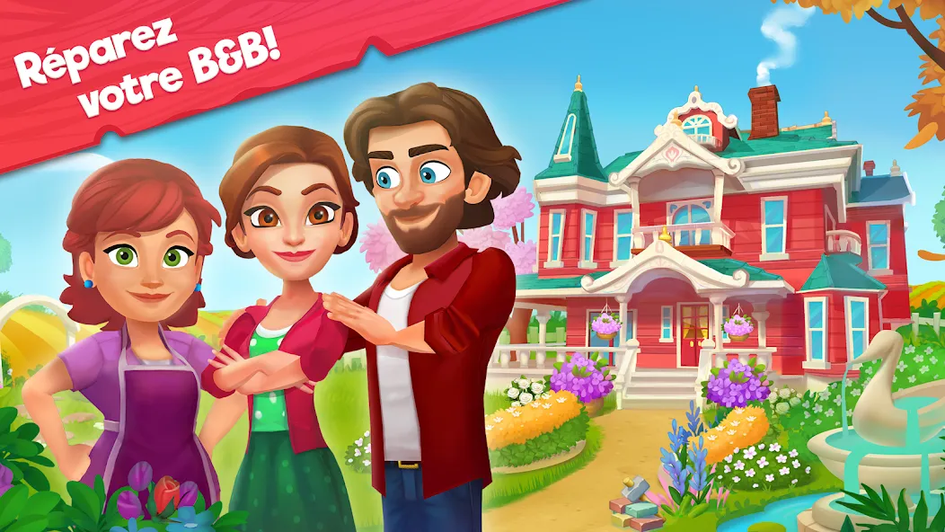 Delicious B&B: Decor & Match 3 screenshot 1