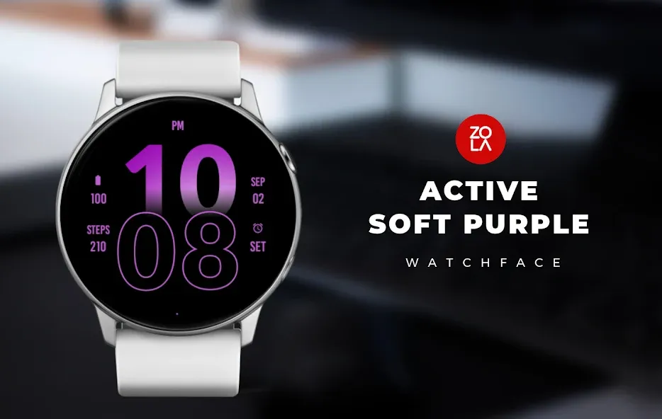 Active Soft Purple Watch Face screenshot 1