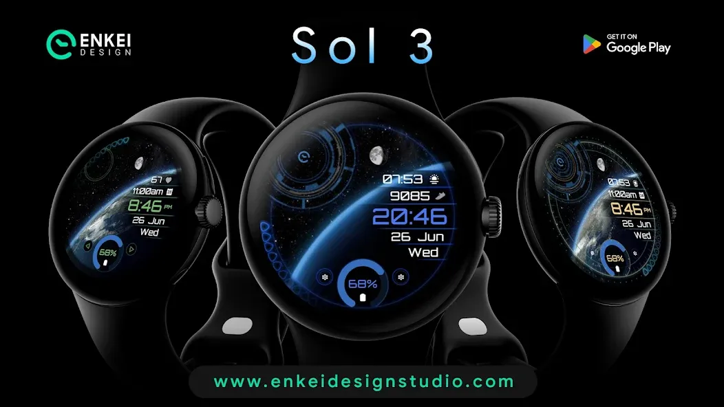 Sol 3 - animated watch face screenshot 7