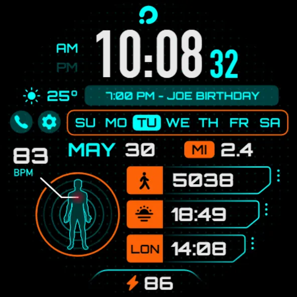 PRADO 33 Cyber Wacth Face screenshot 9