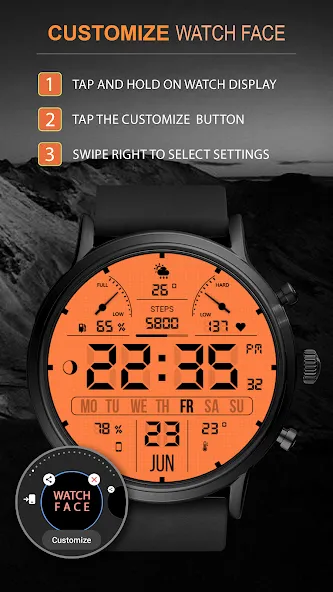 WFP 105 Retro watch face screenshot 4