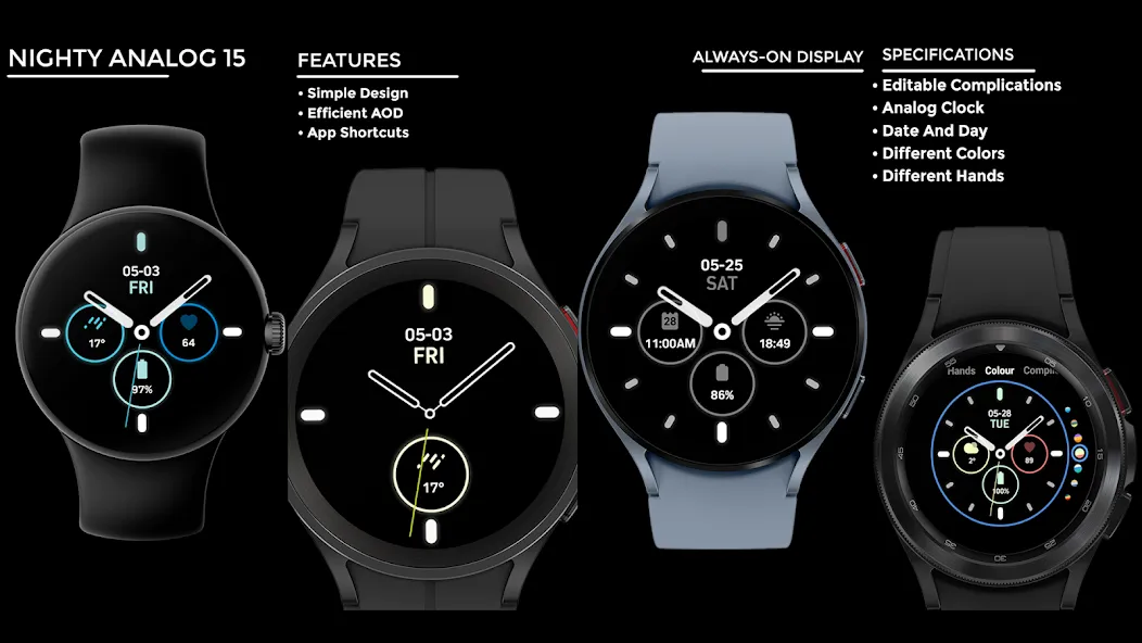 Nighty Analog 15 - watch face screenshot 15