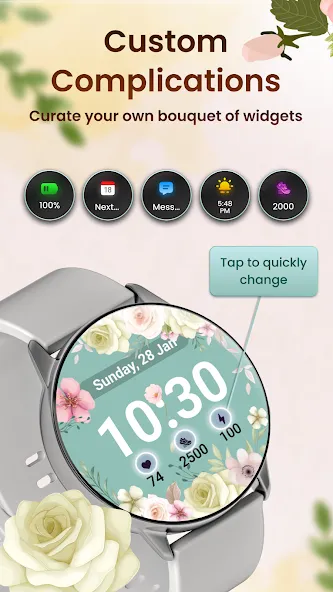 U011Flower Pastel Watch Face screenshot 4
