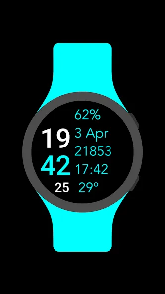 Five Big Text Watch Face screenshot 4