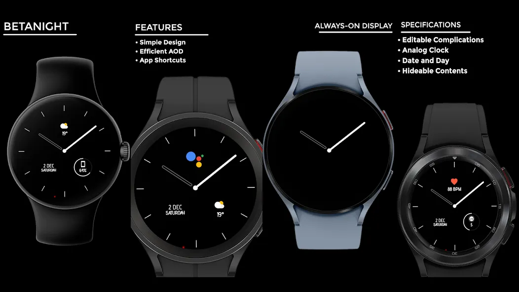 Betanight - watch face screenshot 15