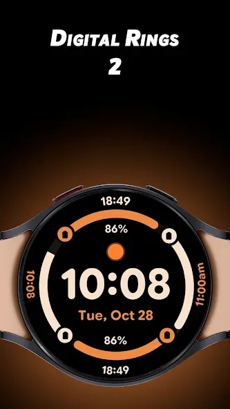 Digital Rings 2 - Watch face screenshot 1