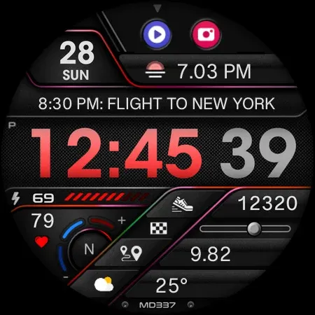 MD337 Digital watch face screenshot 14