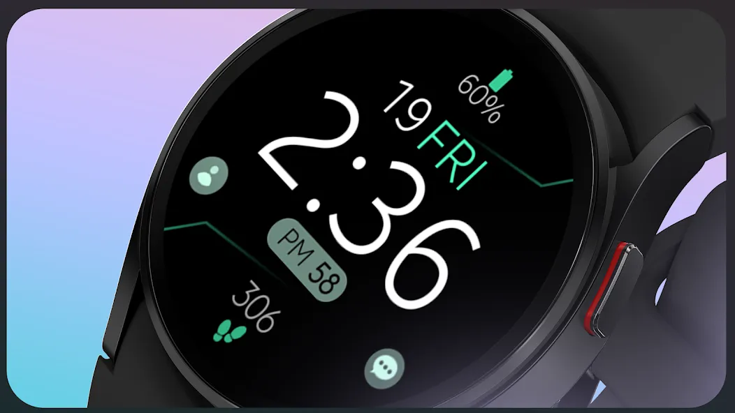 Digital Black v4 watch face screenshot 6