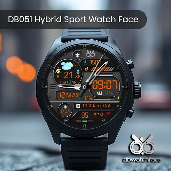 DB051 Hybrid Sport Watch Face screenshot 2