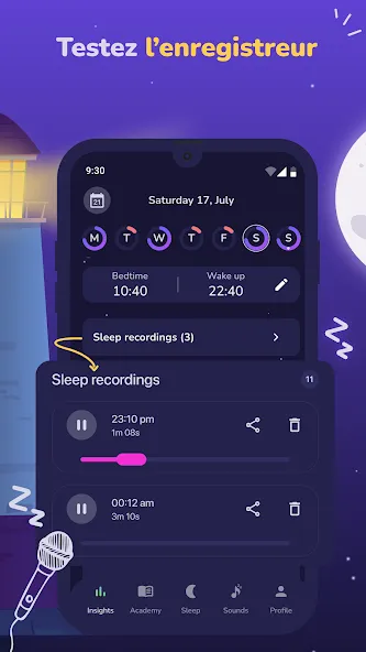 Moonap: Sommeil Sleep Recorder screenshot 2