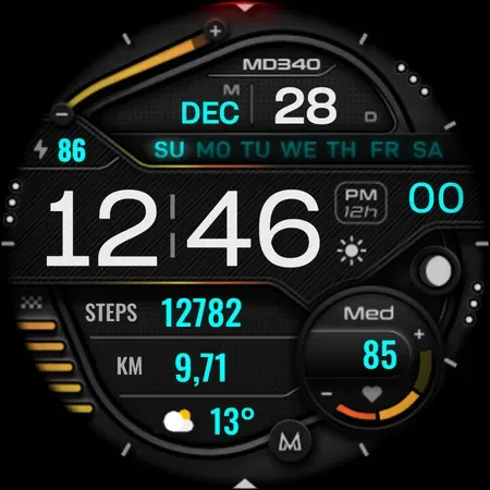 MD340 Digital watch face screenshot 12