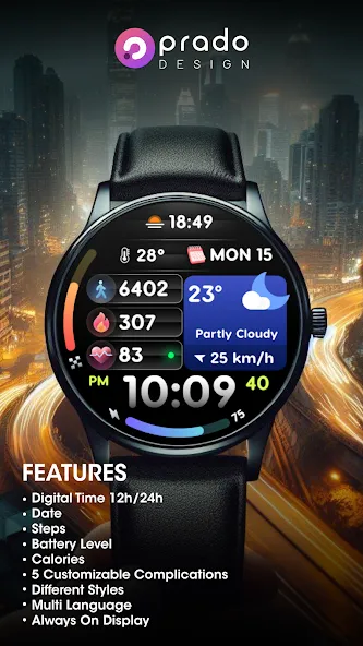 PRADO 70 Digital Watch Face screenshot 2