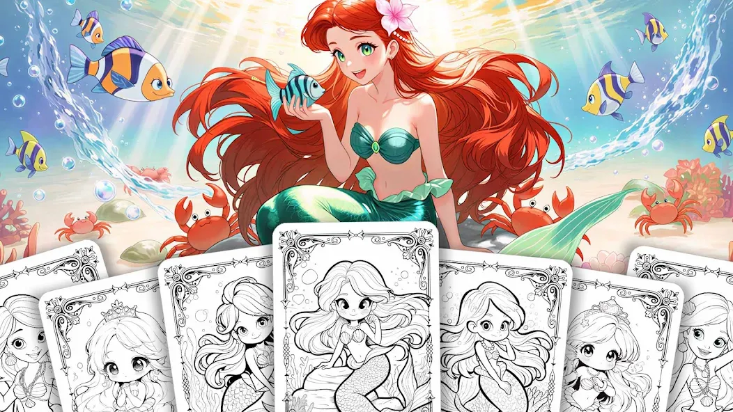 Mermaid Coloring:Mermaid games screenshot 8