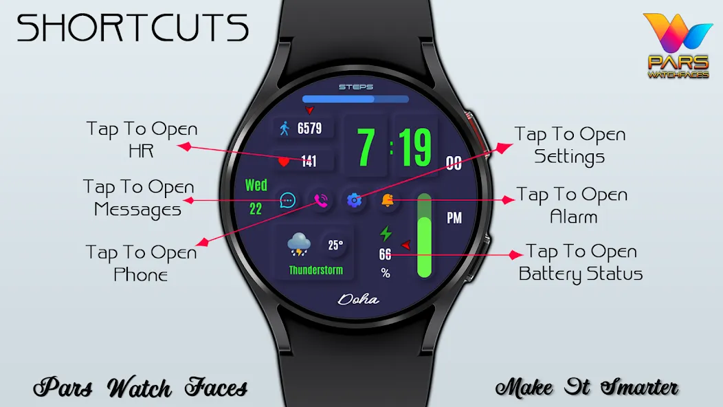 Doha Digital Watch Face screenshot 6