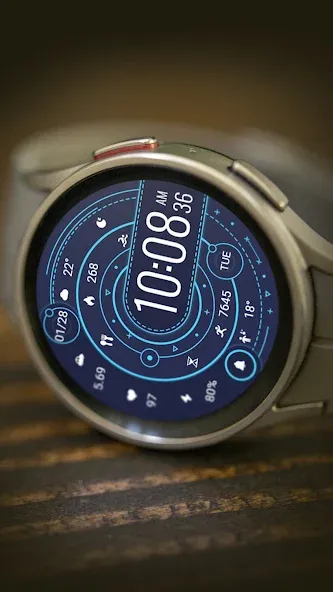 ZKin Watch Face Blue Firefly screenshot 10