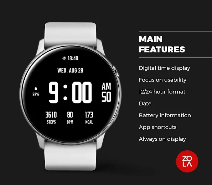Active Black Watch Face screenshot 2