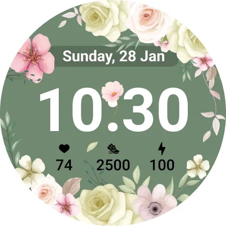 U011Flower Pastel Watch Face screenshot 21