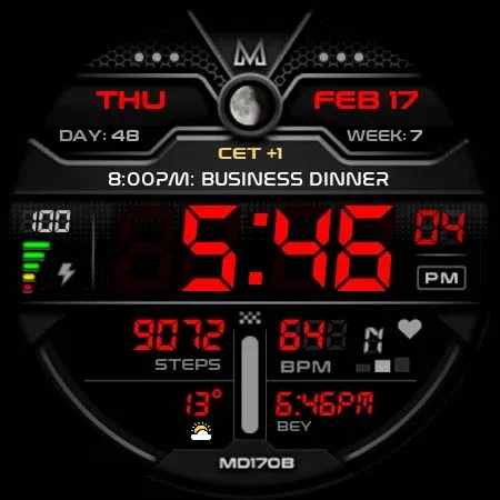 MD170B Digital watch face screenshot 12