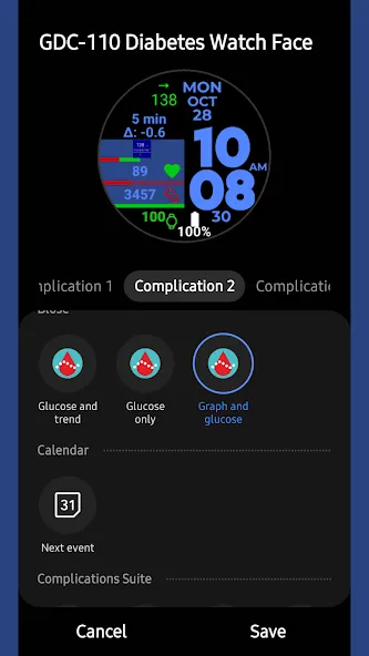 GDC-110 Diabetes Watch Face screenshot 3