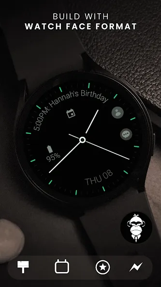 Minimal black v23 watch face screenshot 1