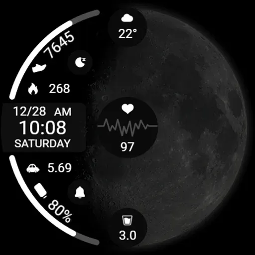 ZKin Watch Face Obsidian Moon screenshot 34