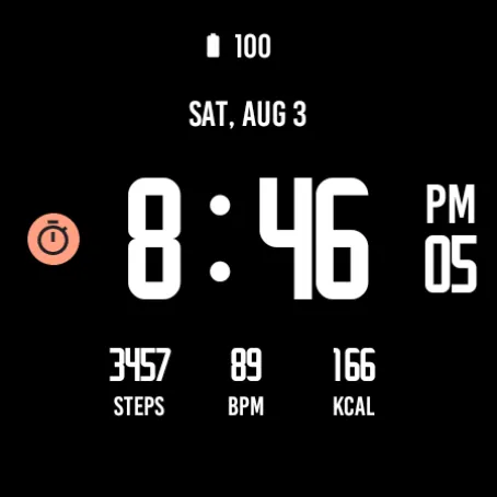 Active Black Watch Face screenshot 5