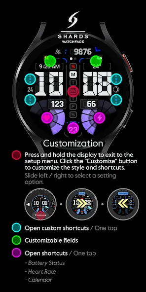 SH062 Watch Face, WearOS watch screenshot 7