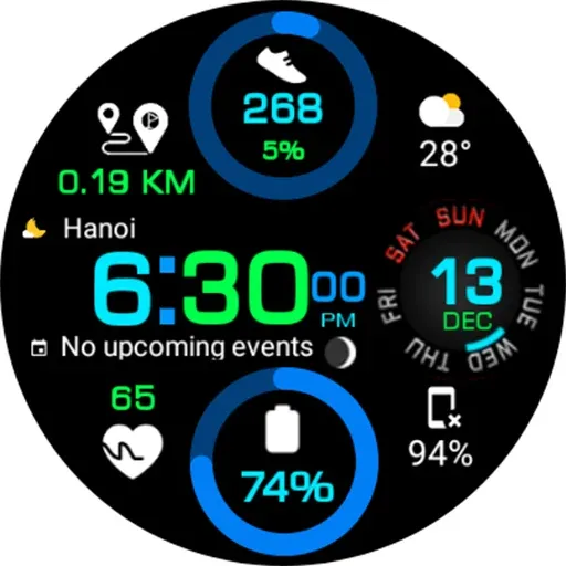 Digital Color WearOS NTV570 screenshot 30