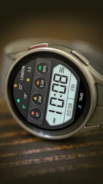 ZKin WatchFace Half Screen LCD screenshot 3