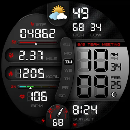 PER20 Digital Watch Face Meru screenshot 47