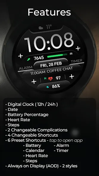 TVV Sport 6 Digital Watch Face screenshot 3
