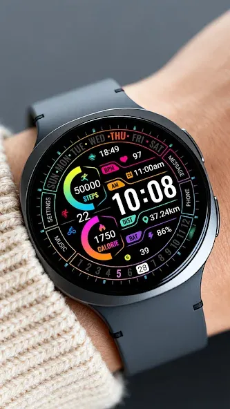 Gradient Line ZKin Watch Face screenshot 8