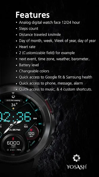 H355 Pixels Watch Face YOSASH screenshot 4
