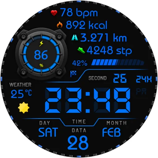 Vortexion Digital Watch Face screenshot 24