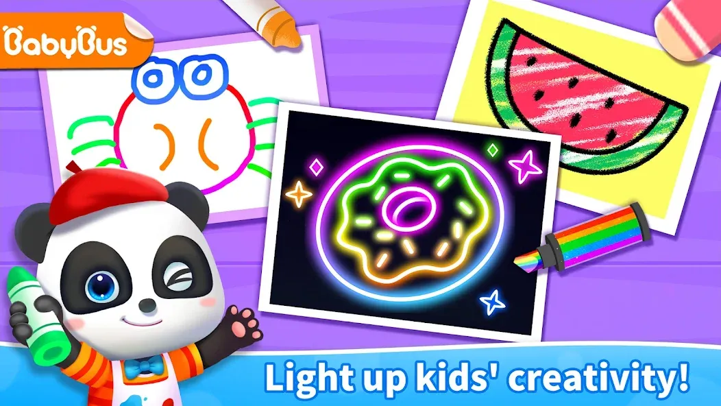 Baby Panda's Glow Doodle Game screenshot 1