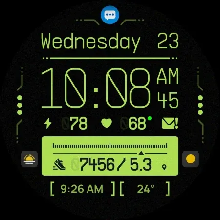 SH094 Watch Face, WearOS watch screenshot 13