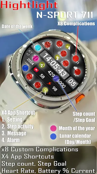 N-SPORT711 MultiNews WatchFace screenshot 3