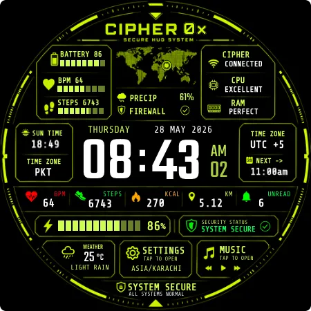 Cipher 0̸x Watch Face screenshot 13