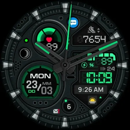 SH087 Watch Face, WearOS watch screenshot 15