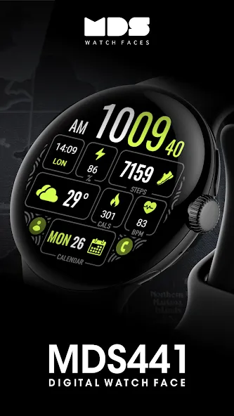 MDS441 Digital Watch Face screenshot 1