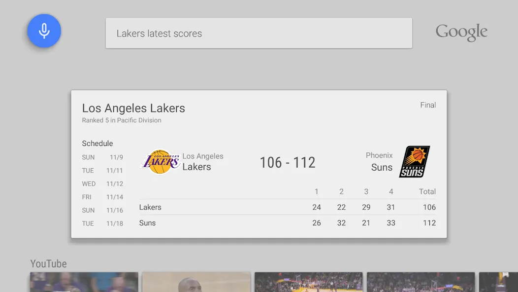Google app for Android TV screenshot 10