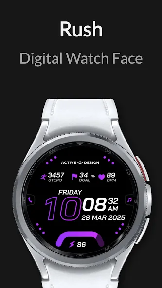 Rush: Digital Watch Face screenshot 4