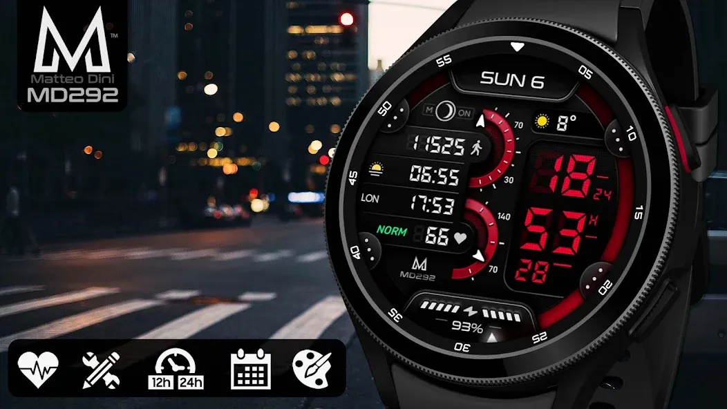 MD292 Digital watch face screenshot 1