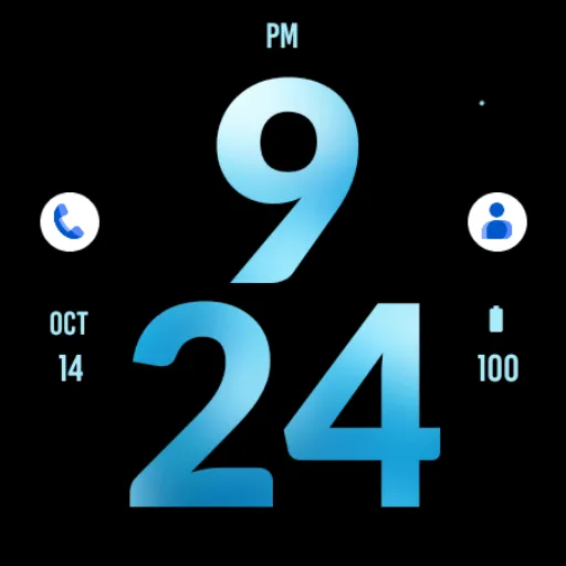 Big Blue Watch Face screenshot 5