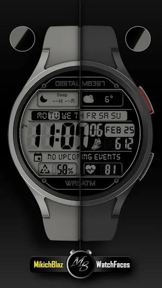 Digital Watch face MB397 screenshot 3