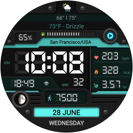 WFP 052 Digital watch face screenshot 34