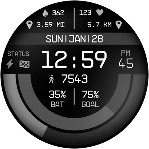 Digital Watch Face Pro Black screenshot 17