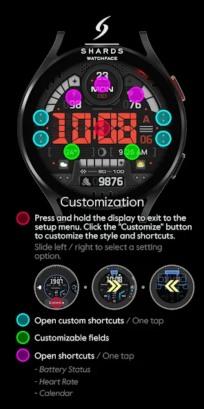 SH067 Watch Face, WearOS watch screenshot 6