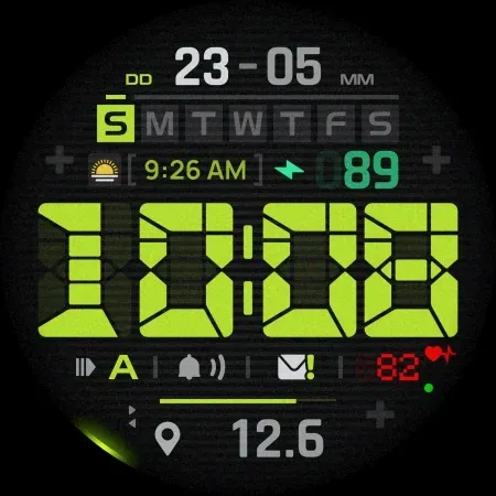 SH102 Watch Face, WearOS watch screenshot 11